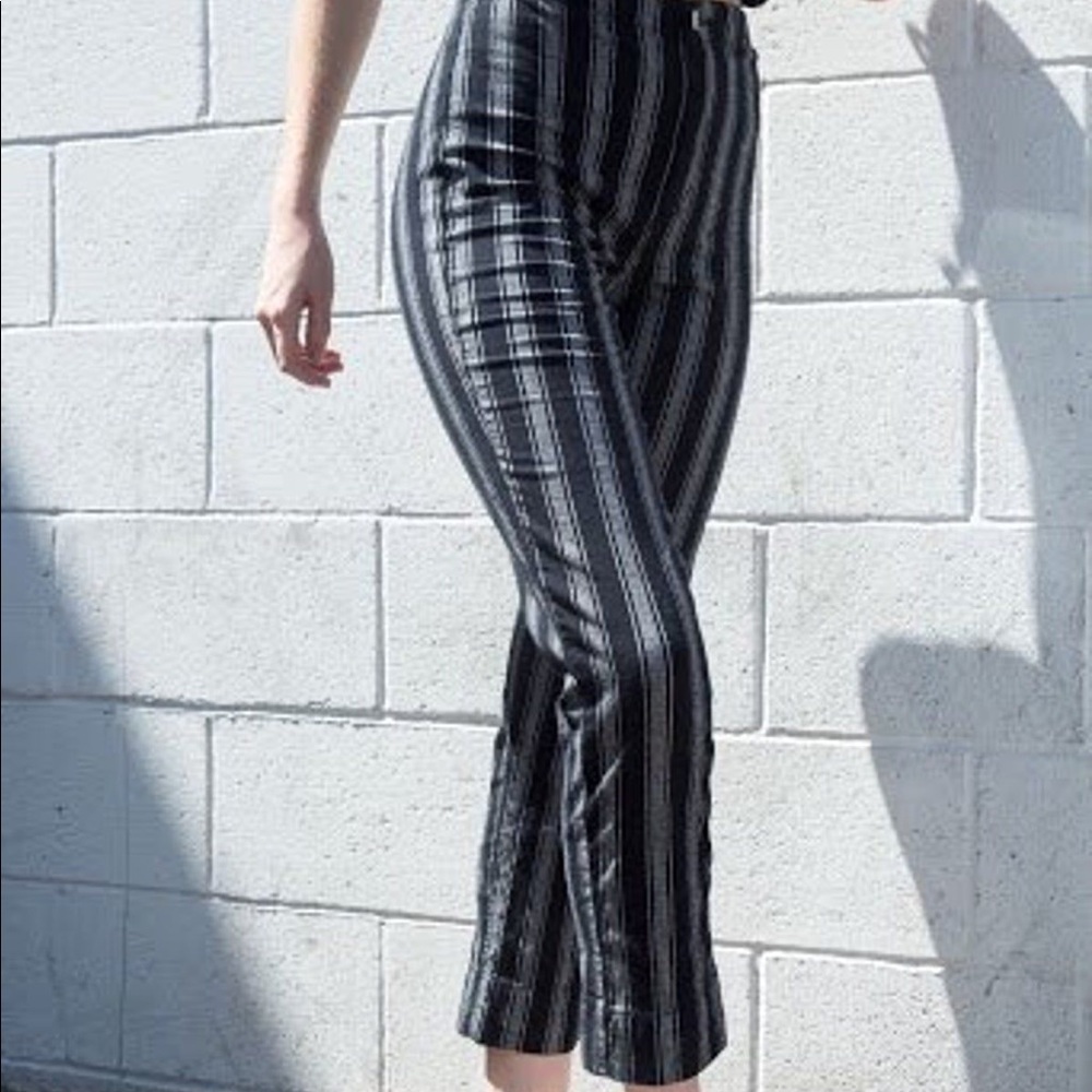 Brandy Melville Gray Striped Tilden Pants